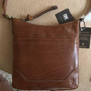 Frye Melissa Swing Pack LEATHER Crossbody Purse Brown Leather